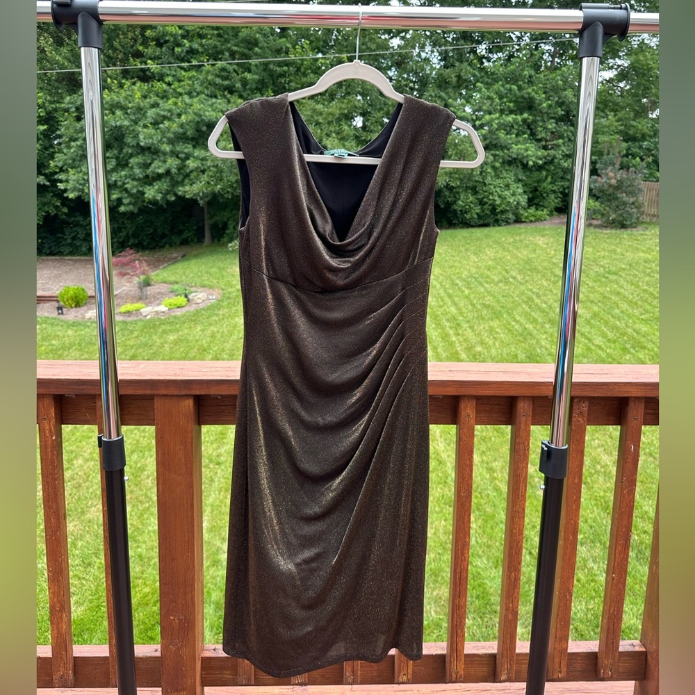 Ralph Lauren Shimmering Brown Midi Dress